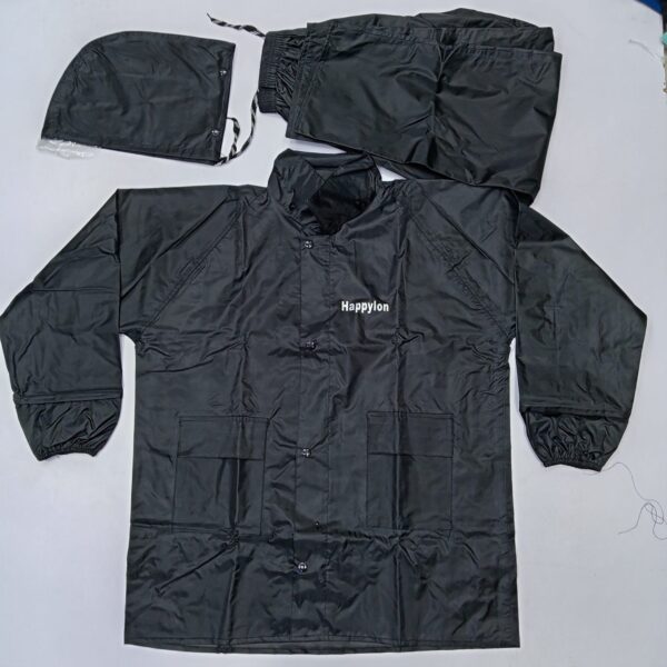img_68603b3688c19 (1) 100% Water proof High quality Rain Coat With Pant. (Happylon) Black & Nave Blue