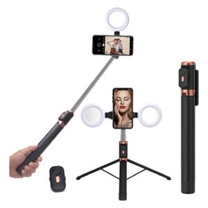 Plokama LIVE-K9 Pro 1700mm Ultra Long Selfie Stick with Tripod Stand & Ring Light – Adjustable, Portable for Mobile Vlogging & Live Streaming
