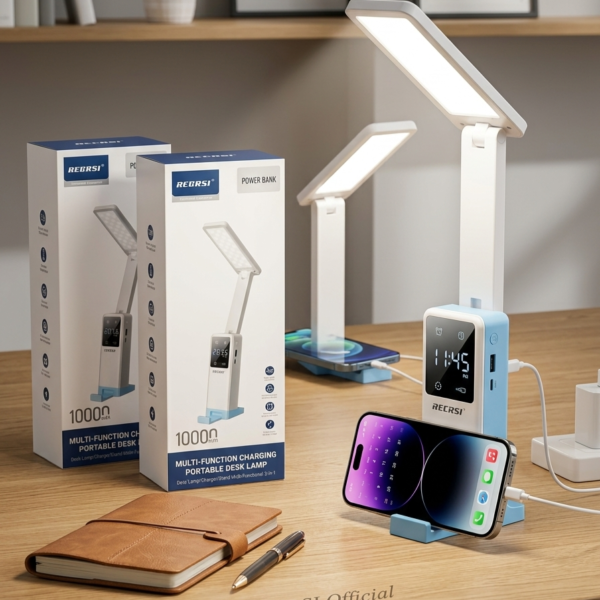 RECRSI 3-in-1 Smart Desk Lamp with 10000 mAh Power Bank